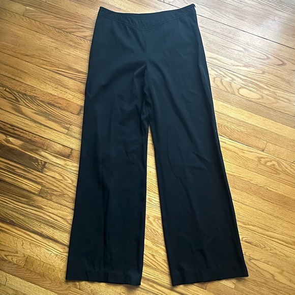 Dries Van Noten Pants - DRIES VAN NOTEN Black Wide Leg Pants with Side Zip Size 40 / fits like a 10